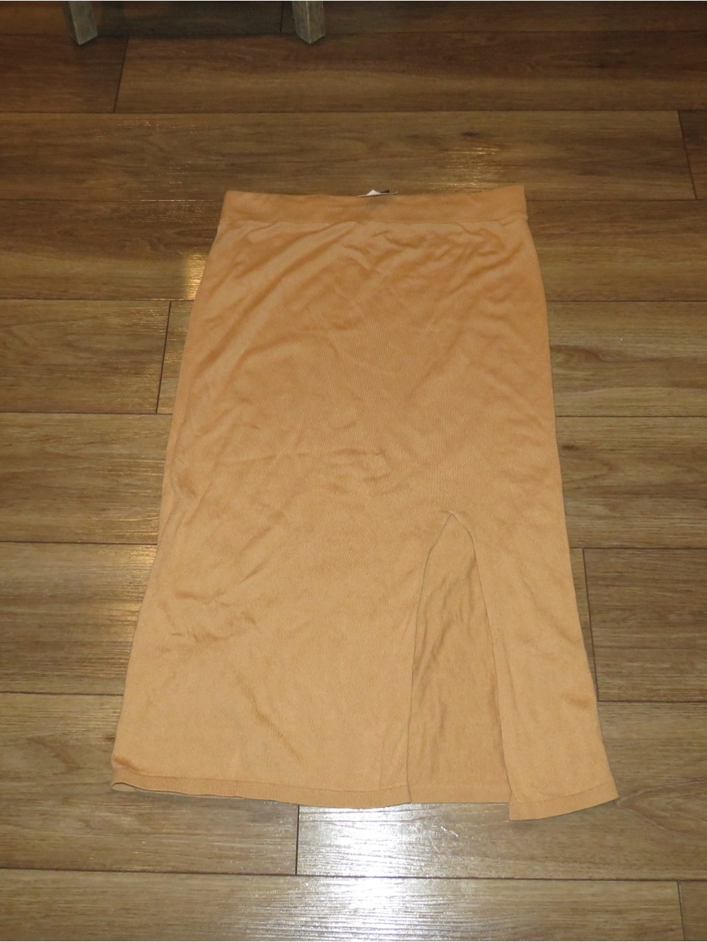 Banana Republic Peach/Tan Midi Skirt with Front Slit